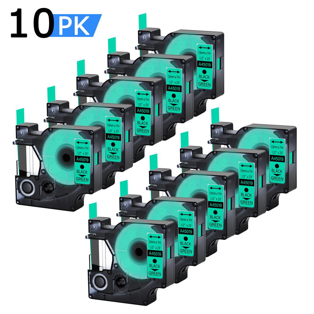 3/5/10PK 12mm D1 Standard Label Tapes Compatible for Dymo A45013 45010 Various Colors Ribbon Label For DYMO LabelManager 100 450