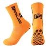 Non-Slip Mid-Calf Sports Football Socks with Terry Bottom and Round Silicone Grip