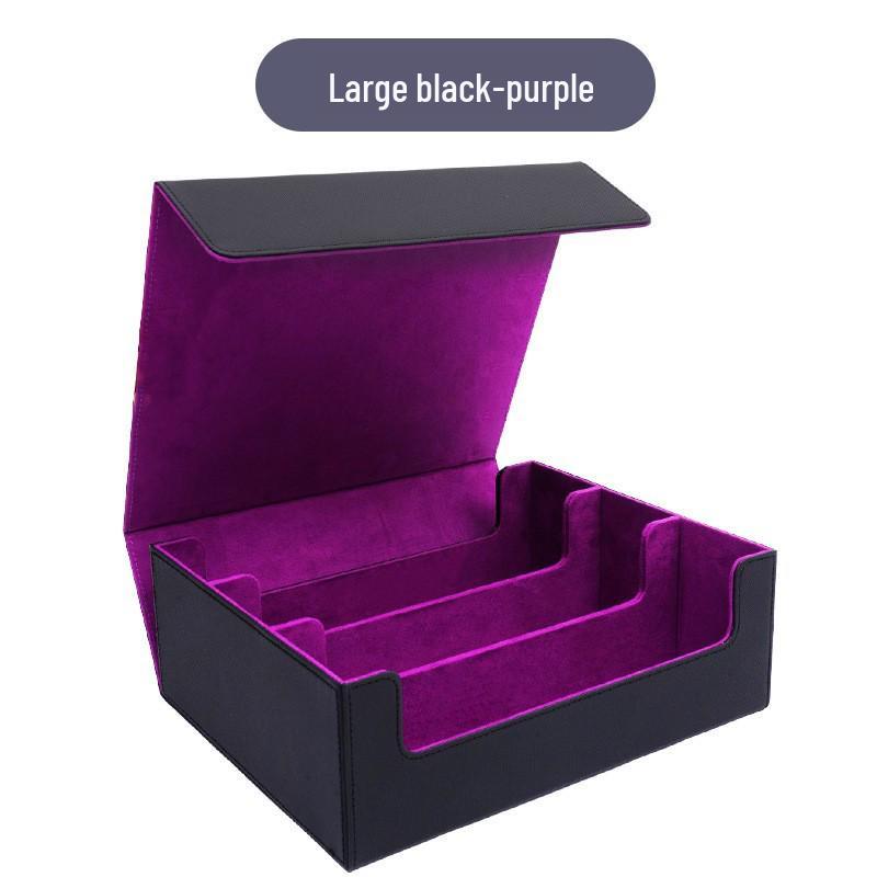 Třířadá velkokapacitní kožená pouzdro na karty s diamantovým vzorem pro karty Pokemon & Three Kingdoms Kill