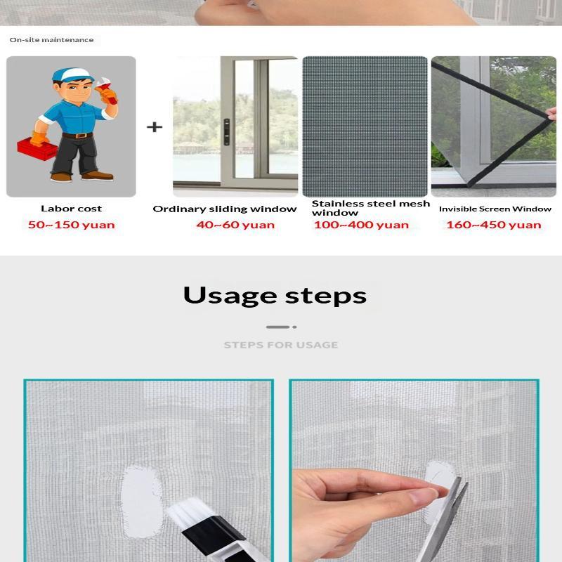 2M Window Screen Repair Tape With Strong Self Adhesive For Home Window Door Mesh Hole Fixing Anti Mosquito And Insects
