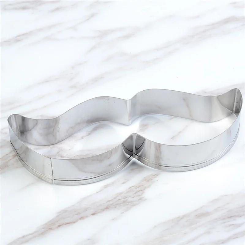 2PC Novelty Lovely Stainless Steel Cake Mould Beard Mustache Shaped Cookie Cutt