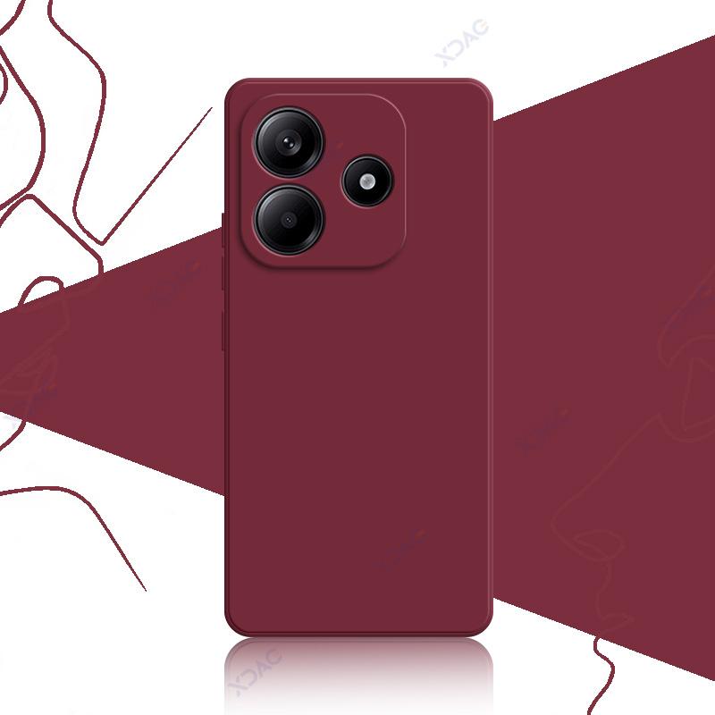 

Роскошный модный милый чехол для Xiaomi Redmi Note 14 RedmiNote14 5G 360 мягкий квадратный жидкий силиконовый чехол для мобильного телефона Redmi Note 14 вино красного