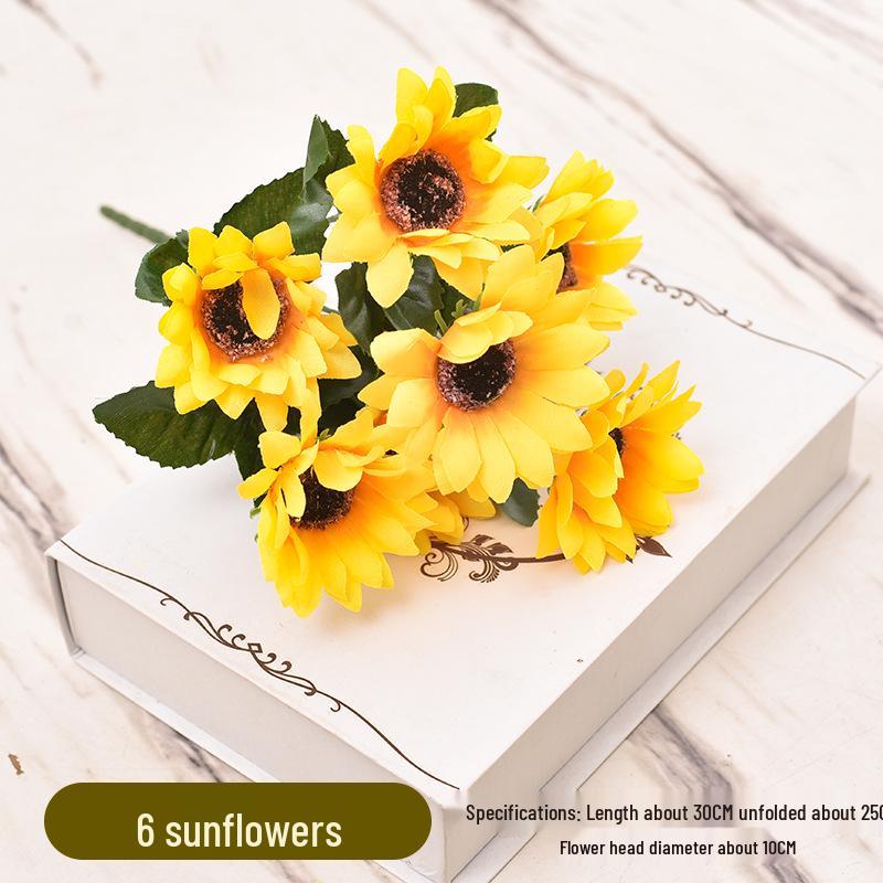 Mini Sunflower Artificial Flower Arrangement for Living Room or Dining Table Decoration