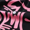 Casual Men's Letter Graffiti Print Short Sleeve Shirt