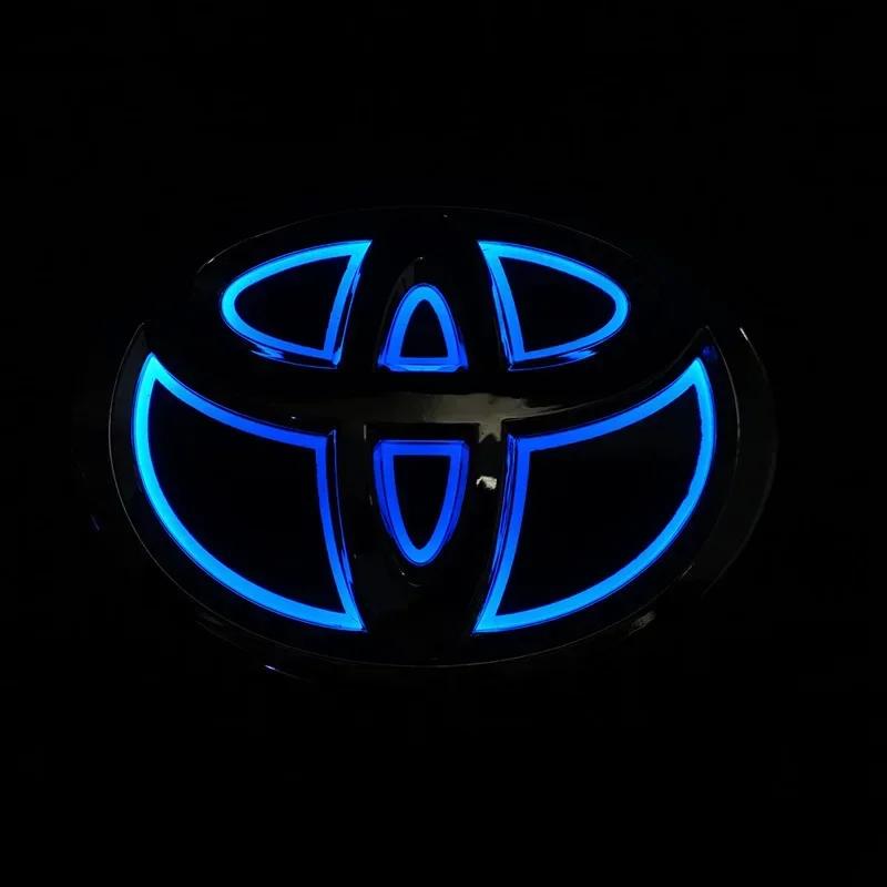 Emblema de Carro Iluminado por LED 5D – Logo para Grade Frontal e Porta-malas para Toyota Camry/Highlander/Yaris/Land Cruiser/Avalon – Kit de Iluminação