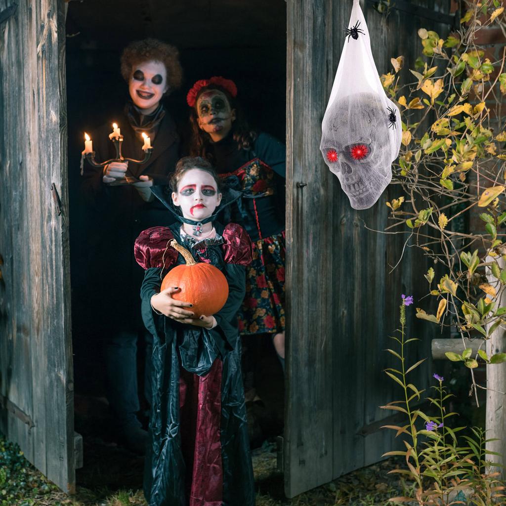 Halloween Horror Glowing Sound-Controlled With Spider Webbing - Spooky Yard Decoration