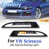 Для Volkswage VW Scirocco 2008-2013 Автомобільна передня світлодіодна габаритна лампа жовтого кольору, покажчики повороту та білі денні ходові вогні (ДХВ)