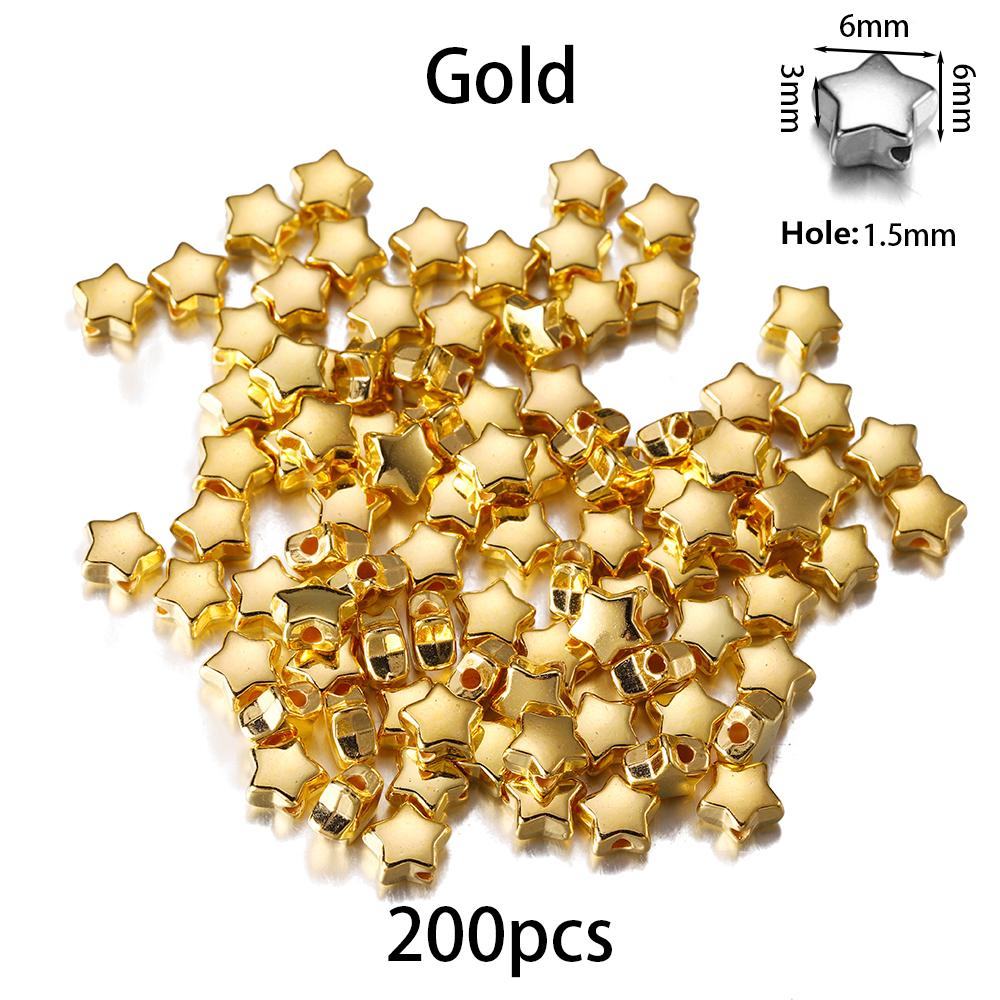 200-400Pcs CCB Multiple Styles Charm Spacer Beads Wheel Bead Flat Round Loose Beads For DIY Jewelry Making Supplies Accessories