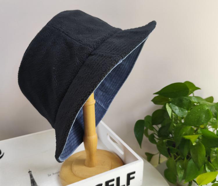 XXL Καπέλο Ψαρά με Επένδυση Fleece και Φθαρμένο Look για Γυναίκες & Άνδρες - Φθινόπωρο/Χειμώνας, Πολύ Μεγάλο για Στρογγυλά Πρόσωπα