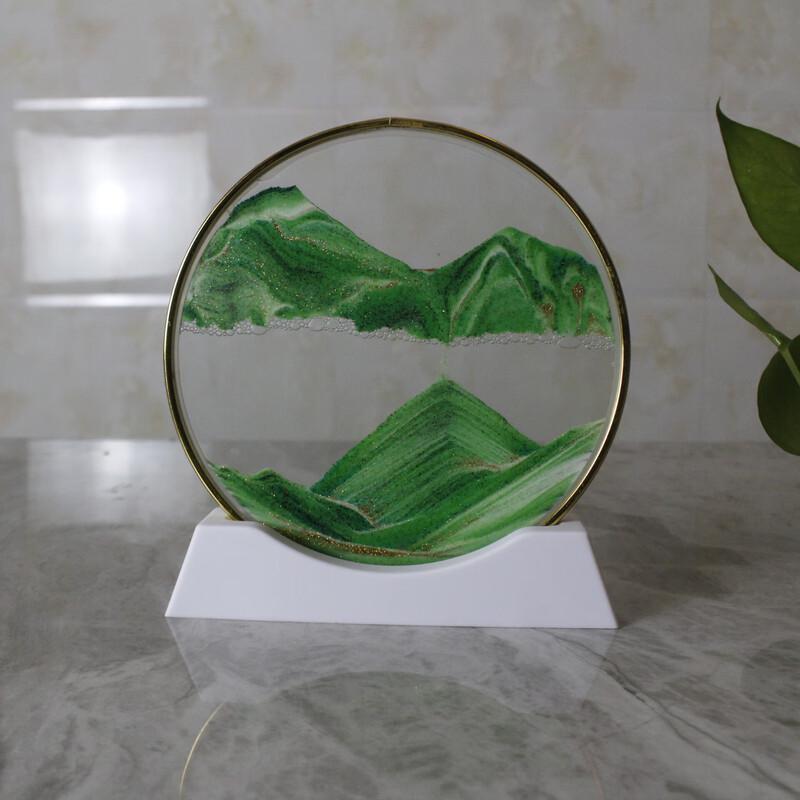 

TLAKEHO Dynamic Sand Art Picture with Golden Frame