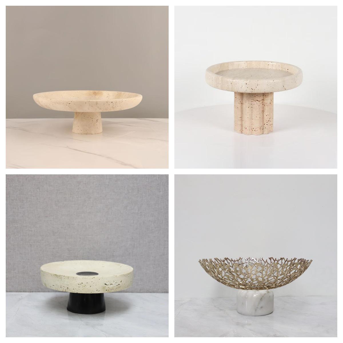 

Современная креативная травертиновая фруктовая тарелка-украшение для журнального столика в гостиной