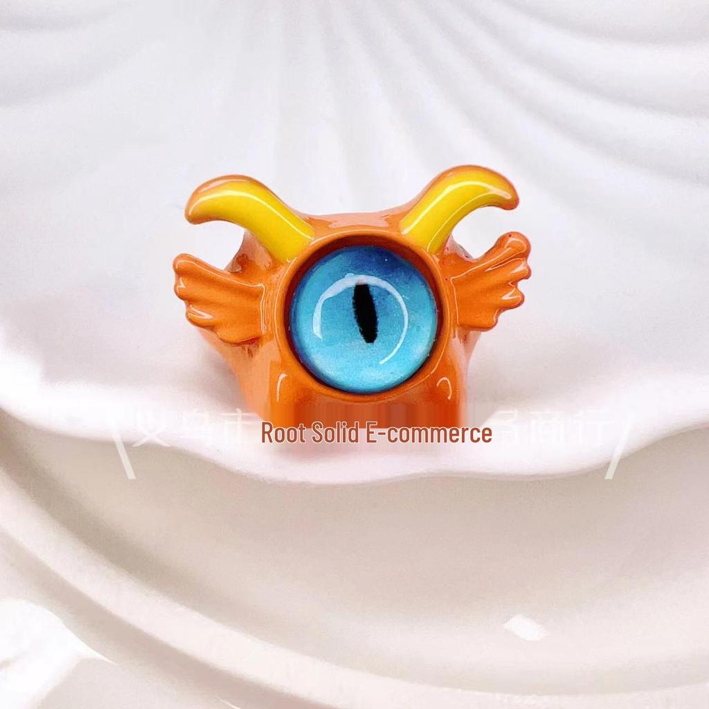 2024 Dopamine Little Devil Cartoon Ring - Childlike Monster Design for Students & Couples