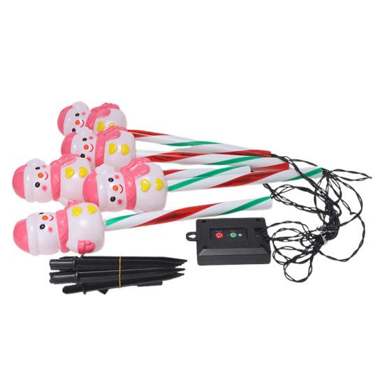 Solar Christmas Lawn Lights Santa Snowman Stake Lamps for Yard Outdoor Warm White LED Garden Lighting