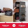 Hanging Fabric Closet Organizer: Dustproof Wardrobe Storage Rack for Door or Dormitory.