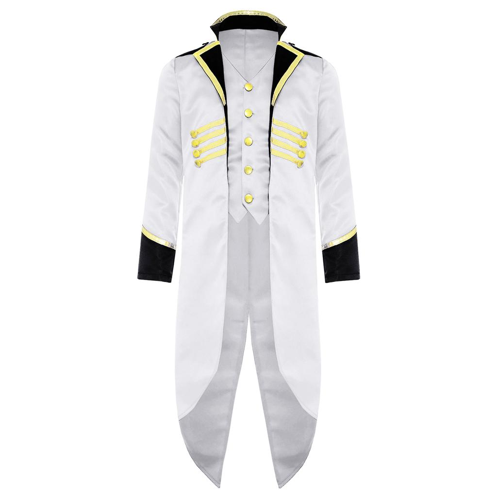 Kids Steampunk Tailcoat Costume Vintage Medieval Design Long Sleeve Fake Two Piece Tuxedo Victorian Elegant Jacket