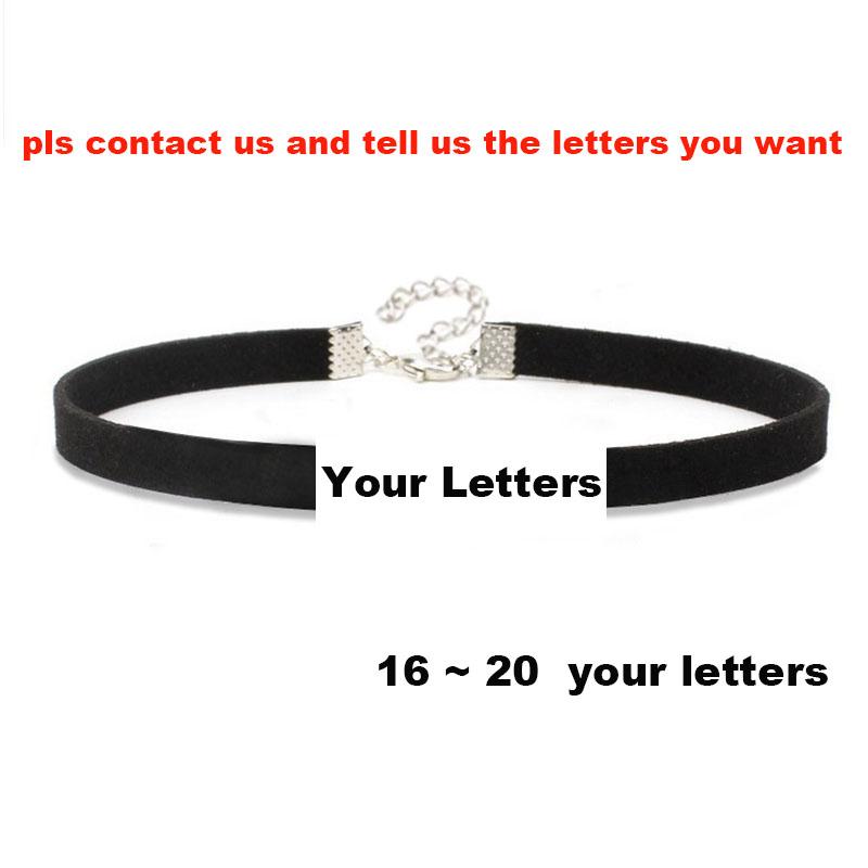Mode strass lettre papa collier noir en cuir souple collier ras du cou Sexy fête cou bijoux bricolage nom personnalisé collier cadeau