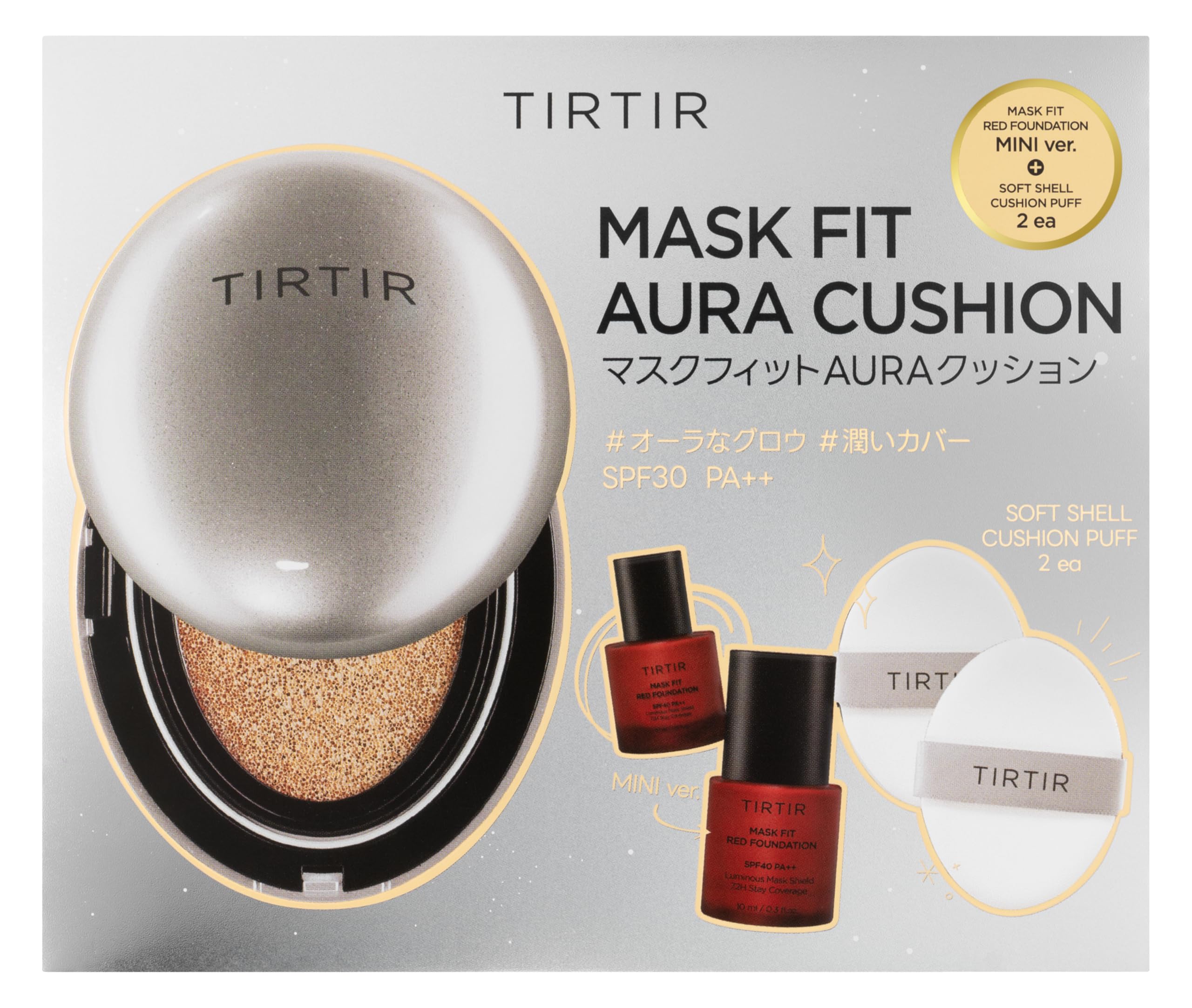 

MASK FIT CUSHION SET 02 MASK FIT CUSHION SET product red foundation mini 10ml puff AURA 21N [TIRTIR] [TIRTIR] (18g + + 2ea)