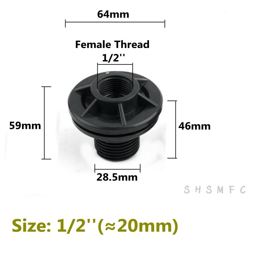 

1~8PCS 1/2, 3/4, 1 Inch UPVC Double Female Thread Water Tank Joints Garden Irrigation Accessories Fish Tank Connector 1PC