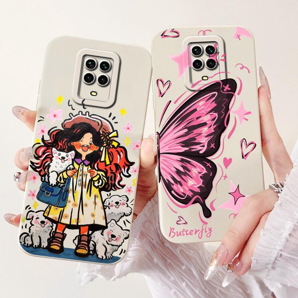 Casing For Redmi Note 9 9S 9Pro 4G Back Cover For Redmi Note 9 Pro Case Cute Cartoon Fashion Flowers Silicone Shockproof Bumper