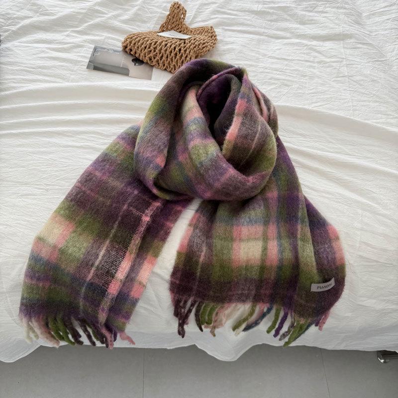 Women's Thickened Scarf: Soft Merino Wool Blend, Minimal Shedding, High Quality Winter Cold Protection