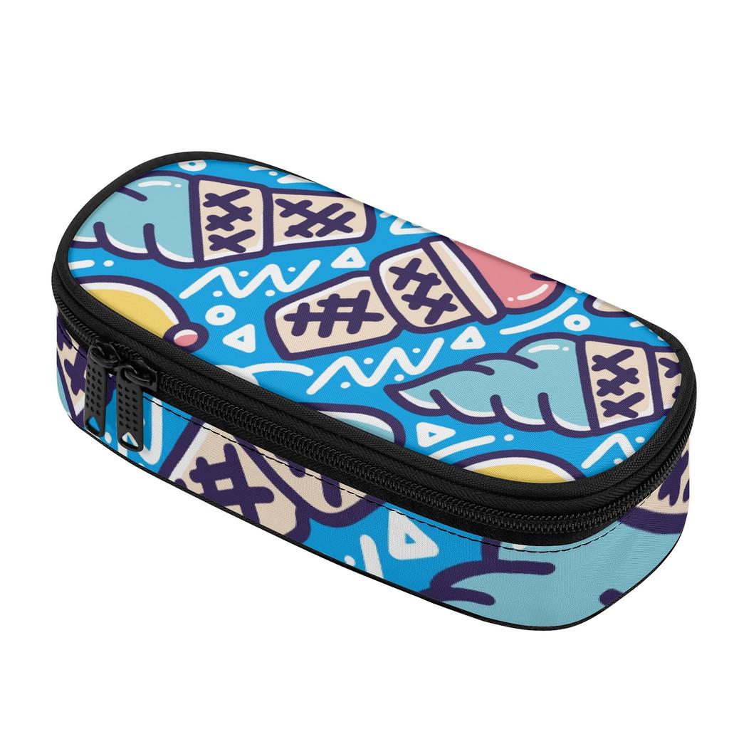 Pencil Pouch 300D Polyester High Capacity Secure Zipper with Mesh Pocket Removable Divider and Pen Slots for Teens and Students
