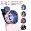 2 In 1 Phone Lens Kit 0.45x Ultra Wide Angle Macro External Cellphones Lens HD Camera Universal Clip 37mm For iPhone Camera Lens