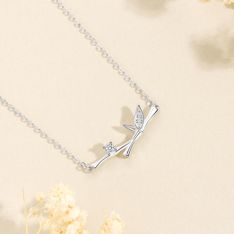 Bamboo Necklace Women's Niche Exquisite Fashion Versatile ins Cold Wind High Design Gift Women