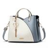 Colorblock PU Leather Shoulder Bag for Women, Elegant Zipper Handbag with Heart Tassel Charm, Versatile Casual Crossbody Tote Bag