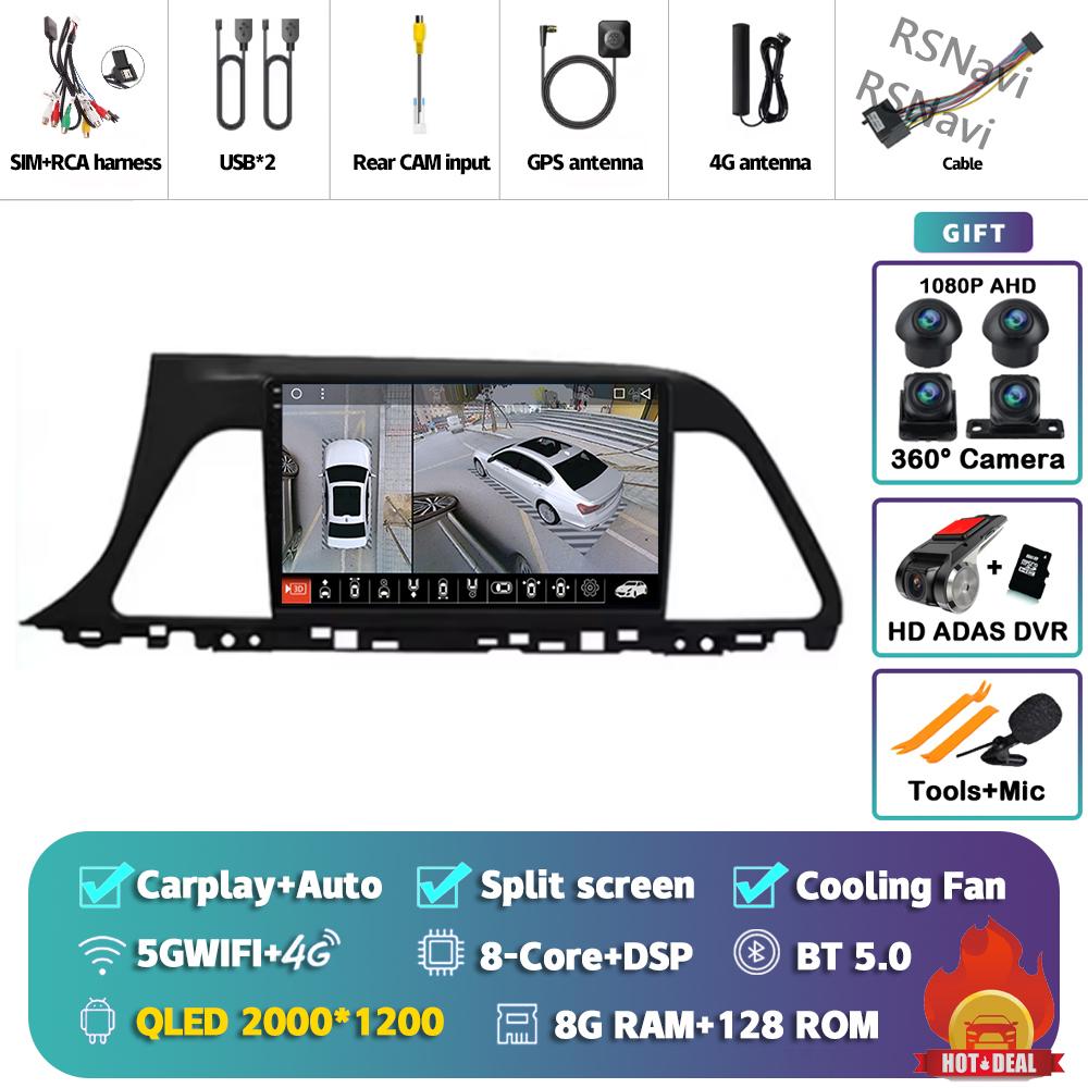 Android 14 Carplay Car Radio For Hyundai Sonata 9 2015 - 2018 Multimedia Video Player Navigation GPS Stereo 2Din Head Unit Auto