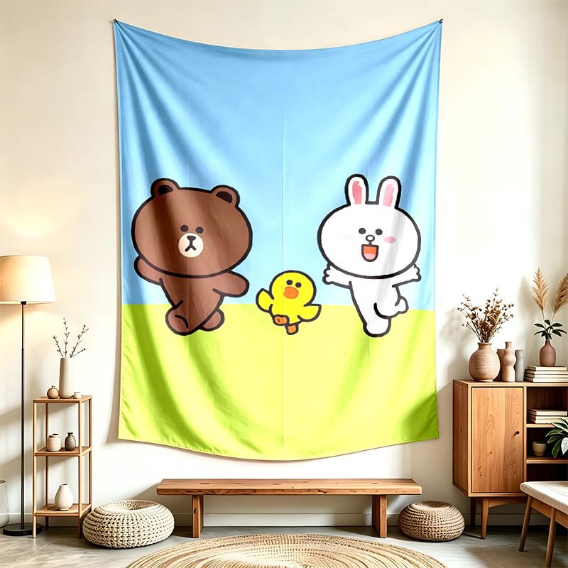 Line Friends (1) Tapestry Suitable For Decorating Homes Dorms And Bedrooms Soft To The Touch And A Perfect Gift For Friends And Family