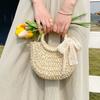 Bolsa de Palha Lenço de Seda Bolsa de Tecido Bolsa de Celebridade da Internet Feminina Bolsa de Ombro Transversal Versátil Portátil Bolsa Cesta de Legumes