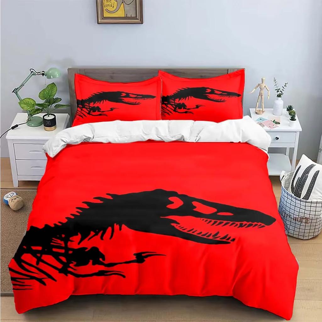 Mode 3D Dinosaur J-Jurassic Park Tryck Sängkläder Sängförsörjningsset Påslakan Sängöverkastset Sängklädesset Lyxgåva