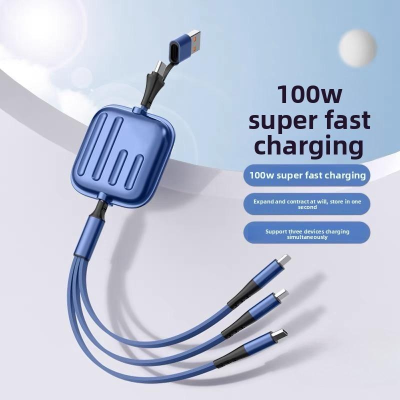 100w Fast Charging Data Cable With 12m Extensible Design For Apple Huawei Oppo Devices