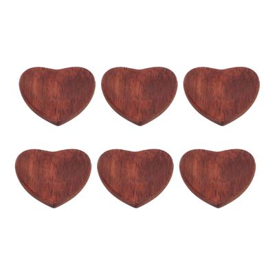 6 STÜCKE Gitarrenplektrum Holz Herzförmig Gratfrei Glatte Oberfläche Gitarrenzubehör für Gitarristen