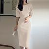 ZANZEA Women Casual Round Neck Summer Half Sleeve Sheath Dress