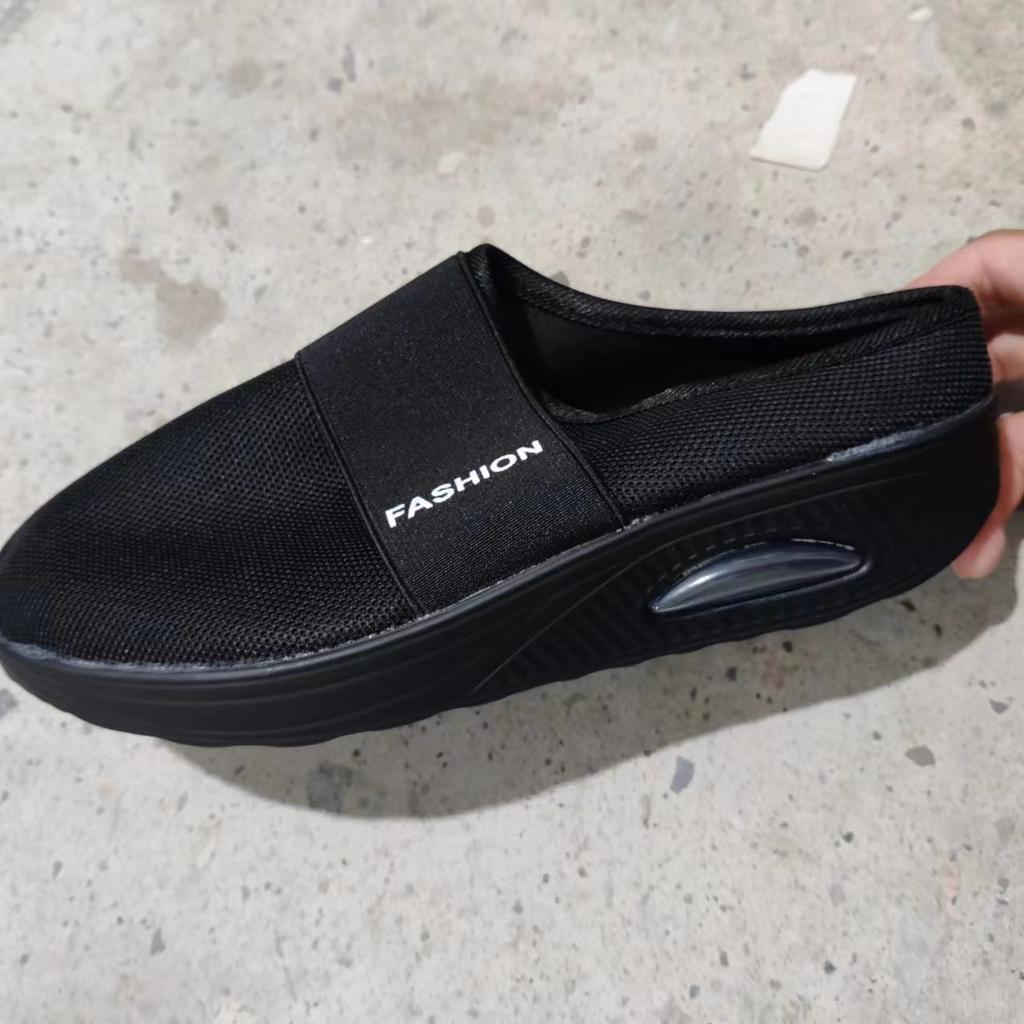 2025 léto zahraniční obchod velká velikost líné jednopáskové tašky hlava síťovina silná podrážka pantofle dámské evropské a americké klínové pantofle dámské