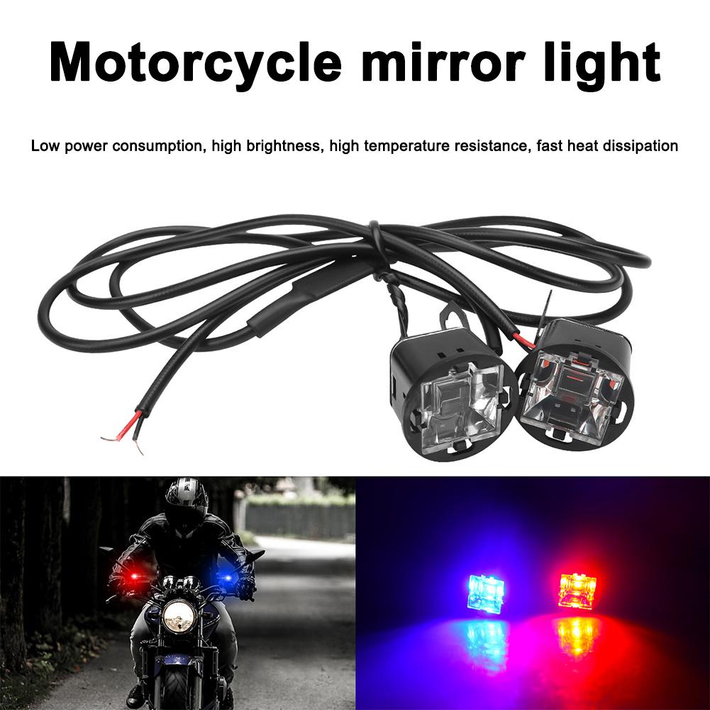 Motorcycle Mirror Lights,square 2led Flashers,pair Flashing Strobe For Motorcycle & Electric Bike Rearview Mirror,safety Wa S6p5