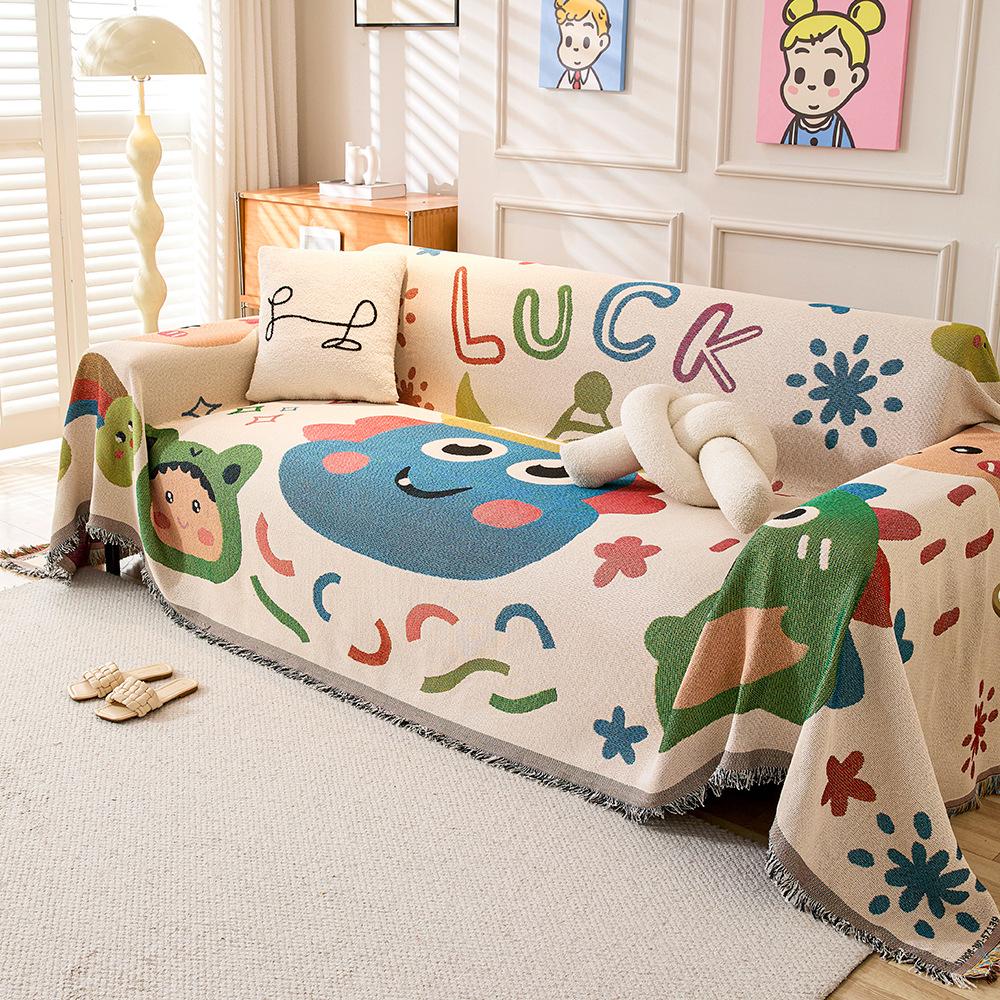 Universal Multifunctional Sofa Cover Living Room Decor Sofa Slipcover Cute All-season Stain Resistance Couch Blanket Cloth