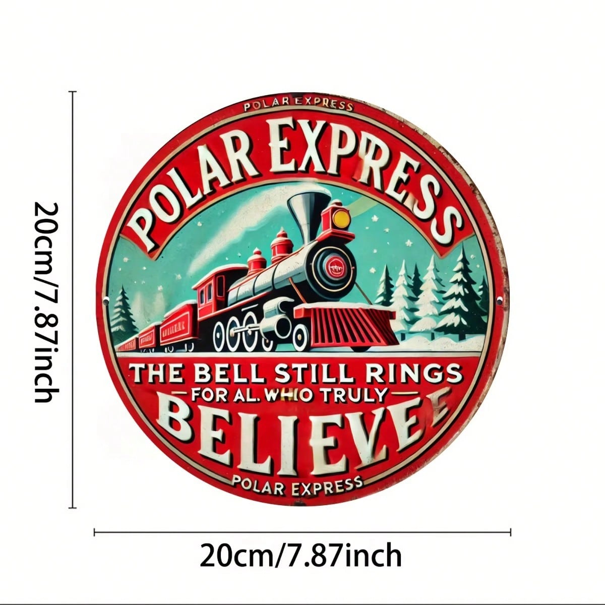Vintage Polar Express Train Metal Sign Retro Wall Art Home Decor Room 20x20 разноцветный