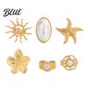 Layered Ring Set 6Pcs/Set Finger Set Ocean Style Adjustable
