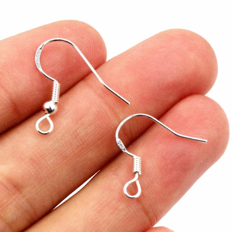 50pcs 2-Styles 925 Sterling Silver Plated Gold Rhodium Earrings Hooks Findings for DIY Earring Jewelry Making Accessories 