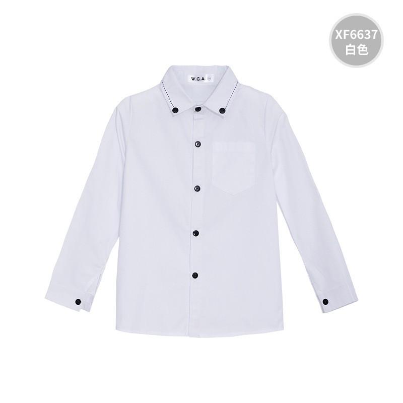 Camicia a Maniche Lunghe con Risvolto e Bottoni da Bambino