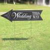 1 Conjunto Placa de Direção para Casamento Forma de Seta para Jardim Placa Este Caminho para Casamento Decoração de Recepção Externa Jardim Material Sólido Resistente