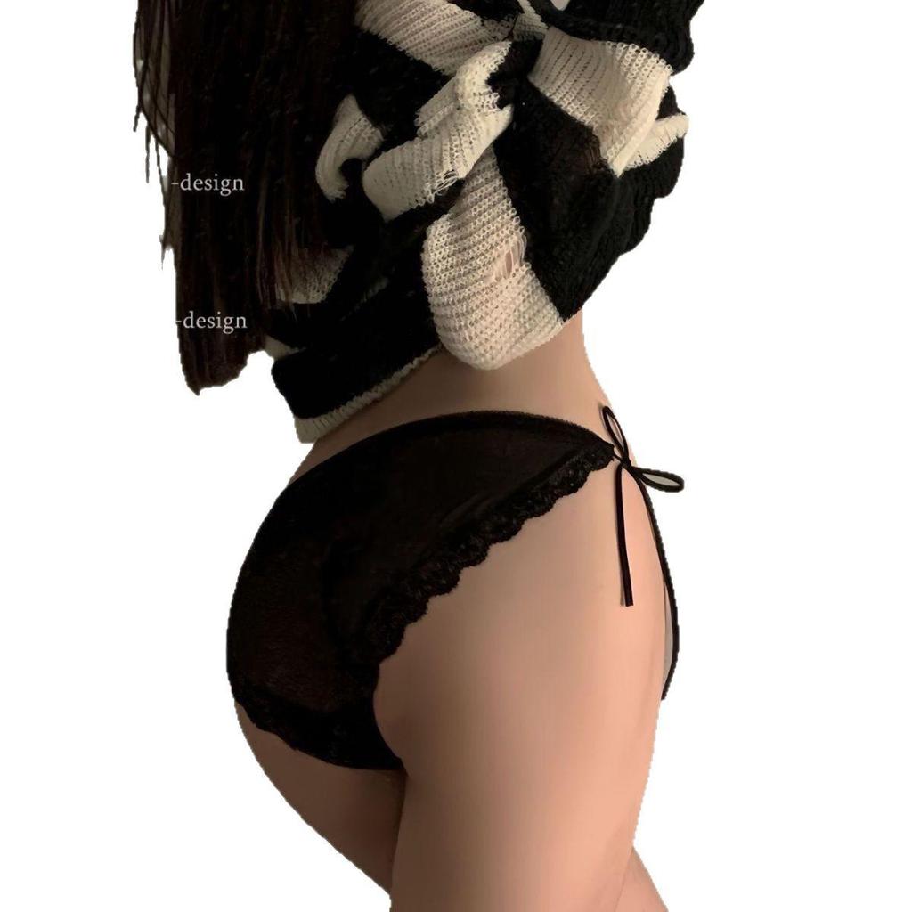 Floral Lace Mesh Embroidered Thong Panties