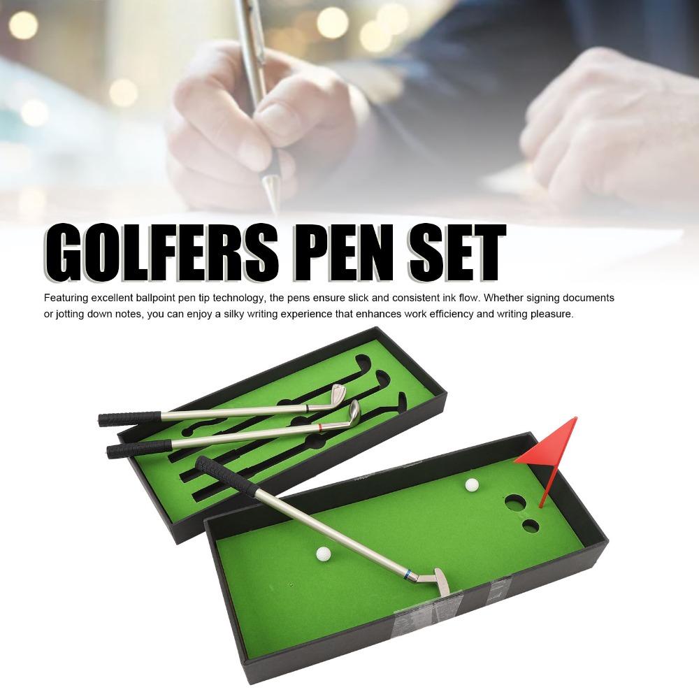 7PCS Simulated Mini Design Golfers Pen Set Smooth Writing Golfers Club Pen Set  Golf Enthusiasts
