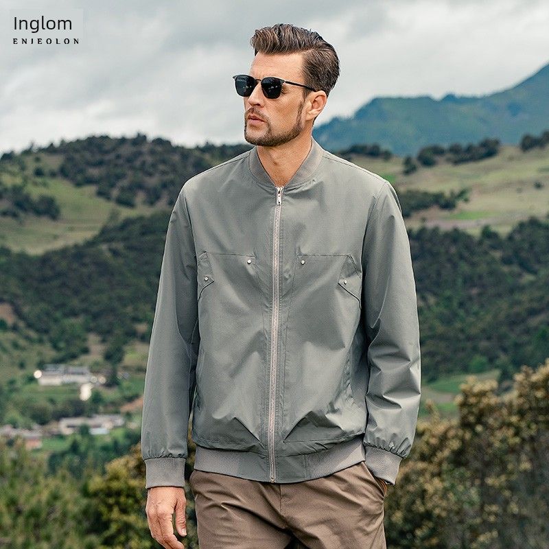 

Yingjuelun American Retro Pilot Jacket for Men 2025 Autumn and Winter Trendy High Street Workwear Baseball Jacket Top Gray Green M