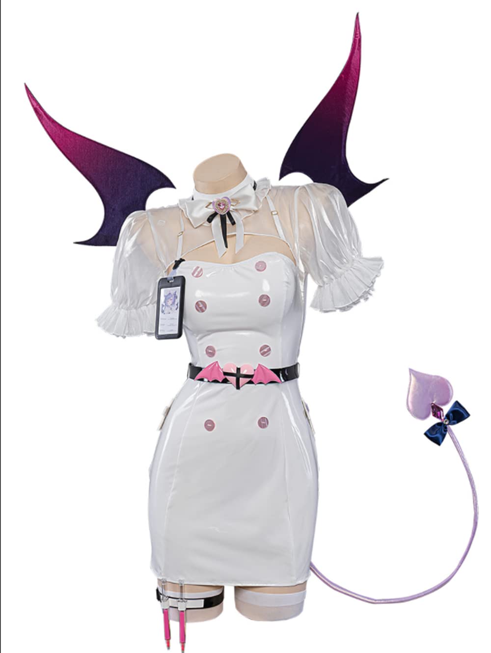 

Лавандовый косплей медсестры Кэцин из ПУ размера, идеально подходящий для костюма на Хэллоуин и Рождество, Сексуальный, Кожаный, Очаровательный, Дьявольский, LL,