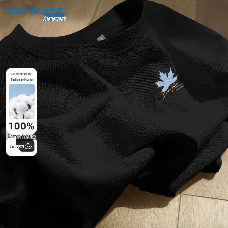 

Jeanswest Men s Loose Fit Cotton T-Shirt with Maple Leaf Graphic M
