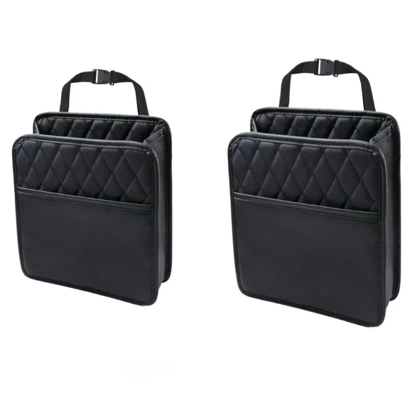 2025 Multi-functional car seat storage bag Leather storage bag Garbage bag Storage bag Portable trash can for most models