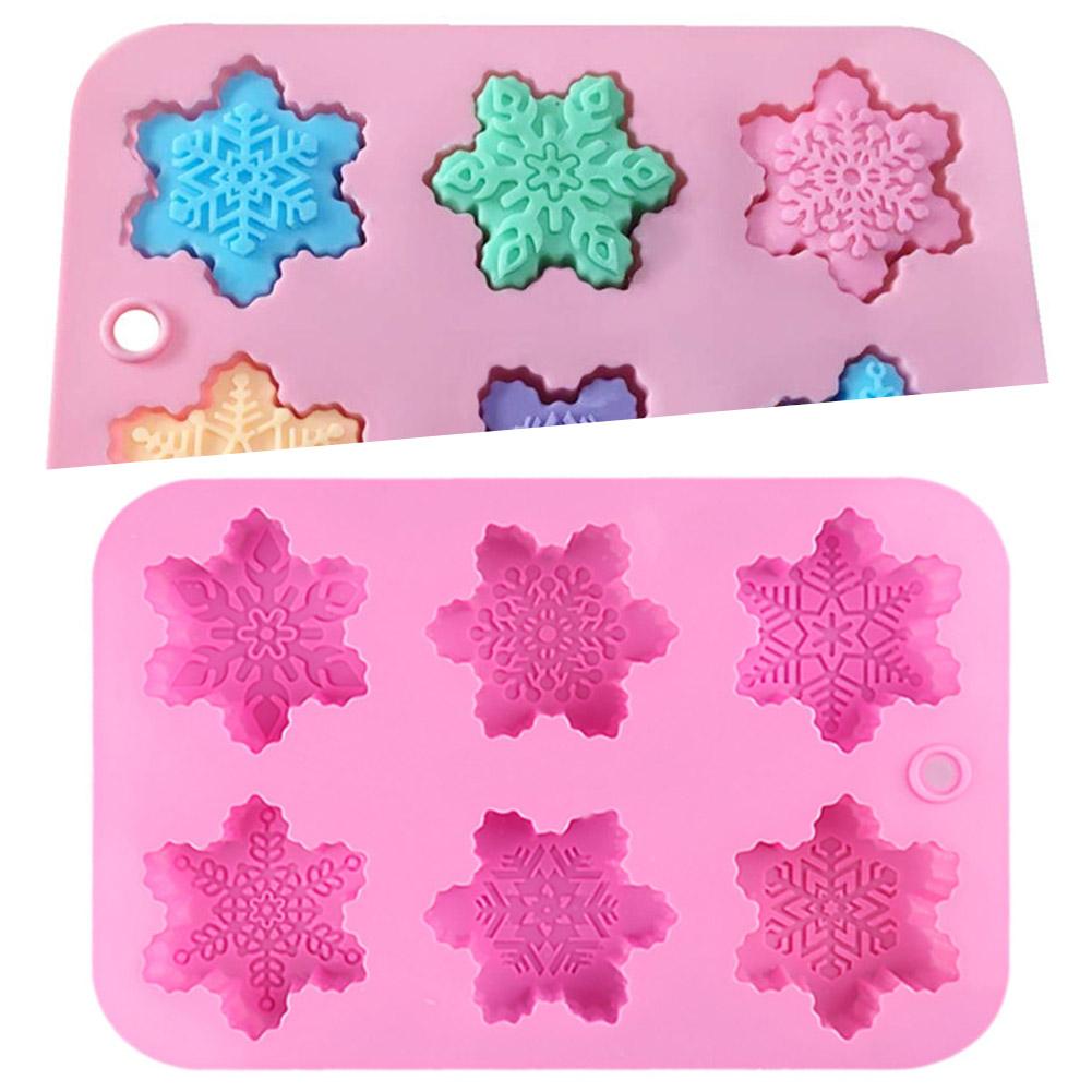

Силиконовая форма для свечей в форме рождественской снежинки, сделай сам, еда, мыло ручной работы, шоколад, украшение для торта, форма для выпечки, кухонный инструмент CHINA